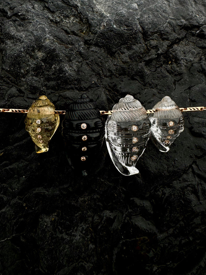 dezso by sara beltran Grande Helmet Shell Bead with Diamonds