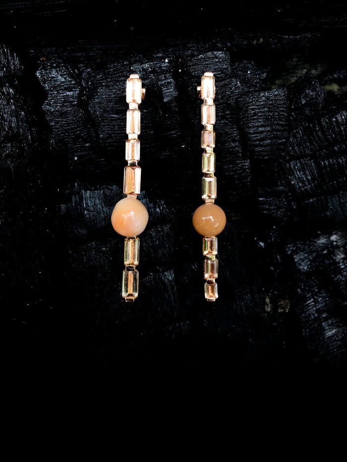 dezso by sara beltran Imperial Topaz Earrings with Cassis Pearls
