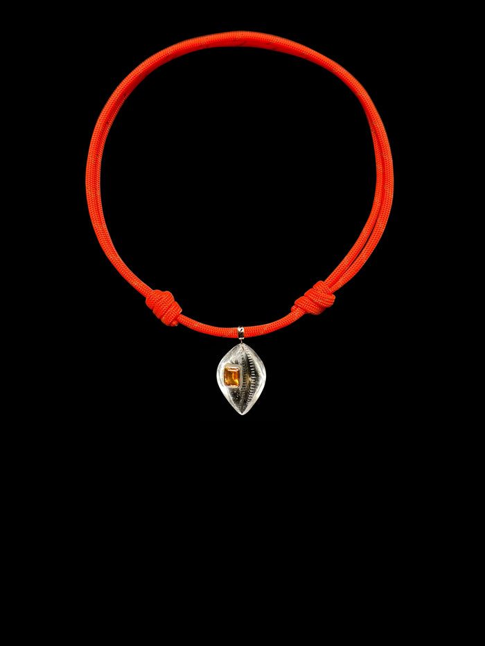 Dezso By Sara Beltran Medio Citrine Cowry Neon Paracrod Necklace