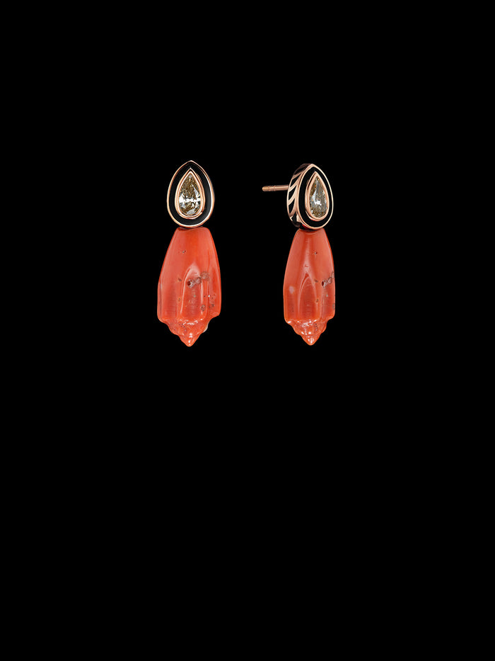 Dezso By Sara Beltran Mediterrenean Coral And Marquise Earrings