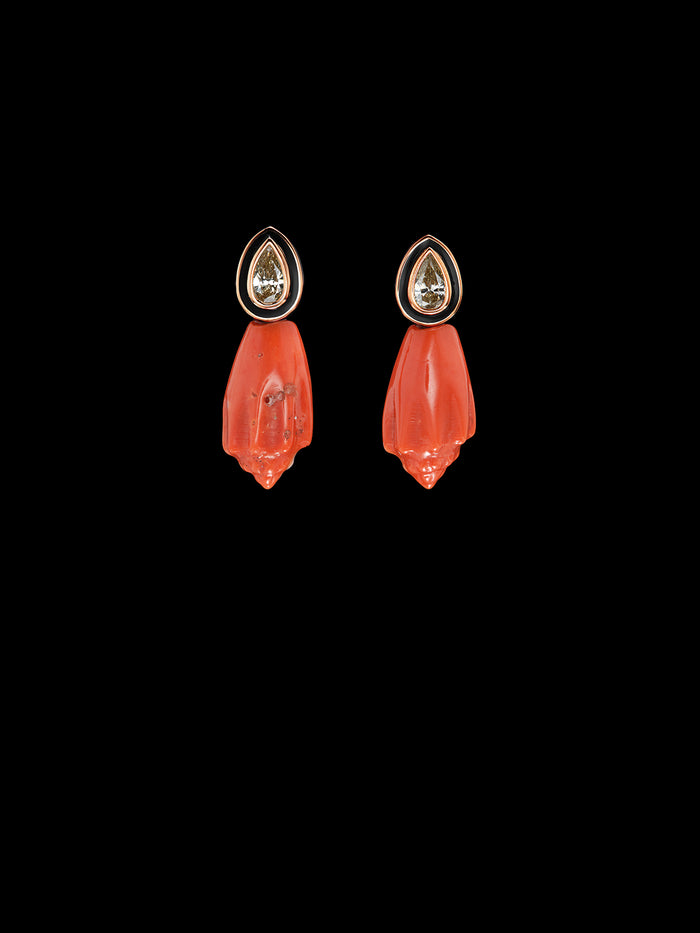 dezso by sara beltran Mediterrenean Coral and Marquise Earrings