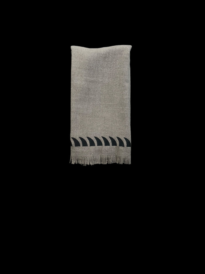 dezso by sara beltran Natural Merino Wool Throw with Shark Fins