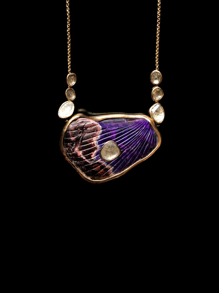 dezso by sara beltran One Of A Kind Sugilite Polki Diamond Necklace