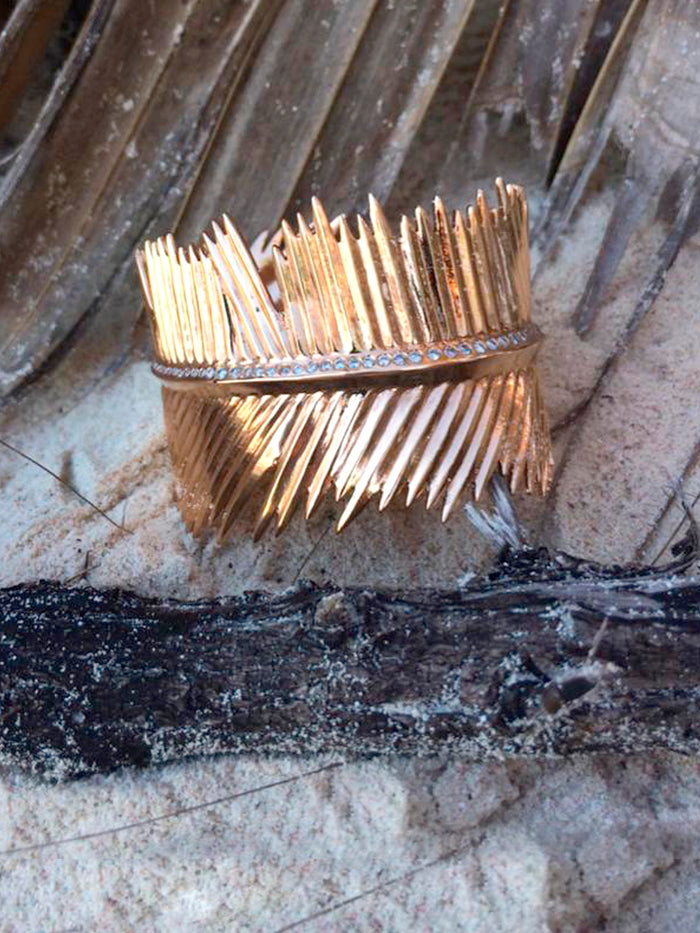 dezso by sara beltran Palma Leaf Cuff with Diamonds