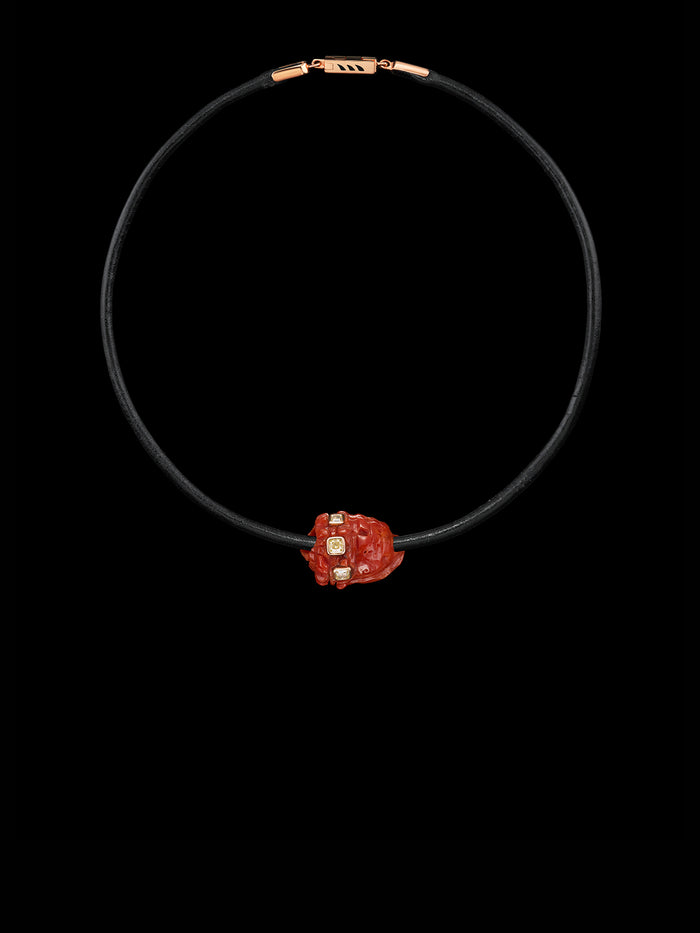 Dezso By Sara Beltran Petite Coral Conch Bead With Cushion Cut Diamonds 10