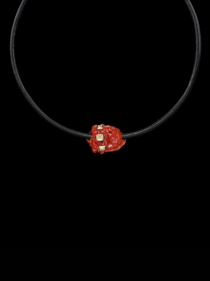 dezso by sara beltran Petite Coral Conch Bead with Cushion Cut Diamonds 10