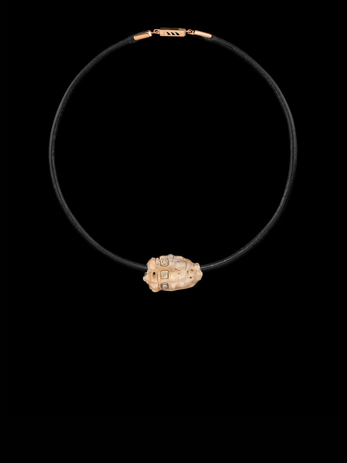 Dezso By Sara Beltran Petite Coral Conch Bead With Cushion Cut Diamonds 12