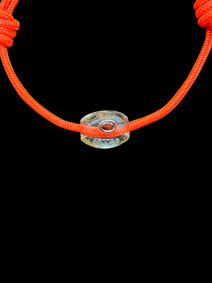 Dezso By Sara Beltran Petite Cowry Bead With Sapphire Surf Cord Anklet