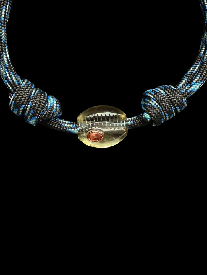 Dezso By Sara Beltran Petite Cowry Bead With Sapphire Surf Cord Anklet