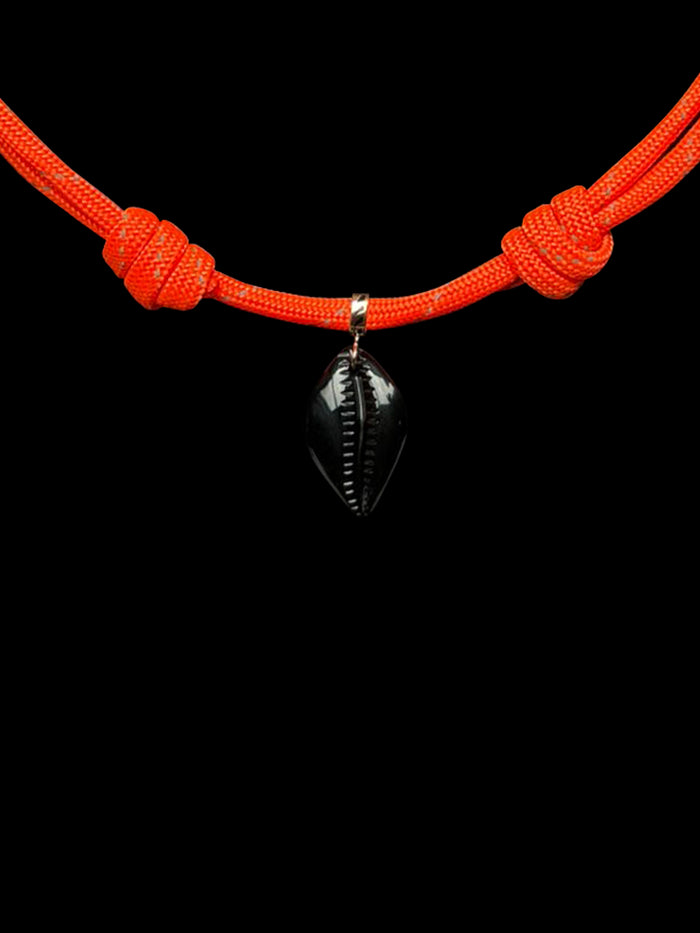 dezso by sara beltran Petite Onyx Carved Cowry Charm on Neon Paracord