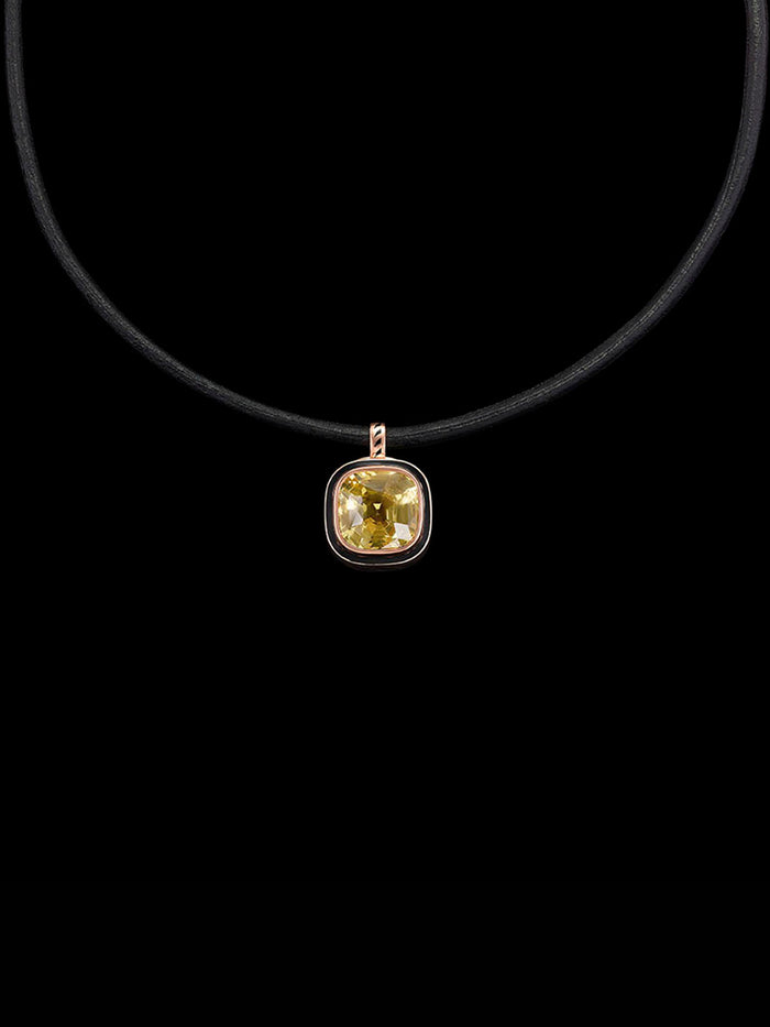 dezso by sara beltran Sapphire Cushion Black Enamel Charm