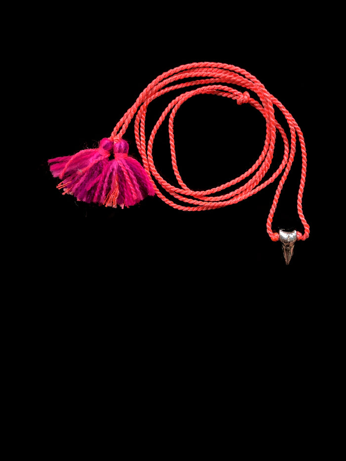 dezso by sara beltran Silver Shark Tooth Tassel Necklace