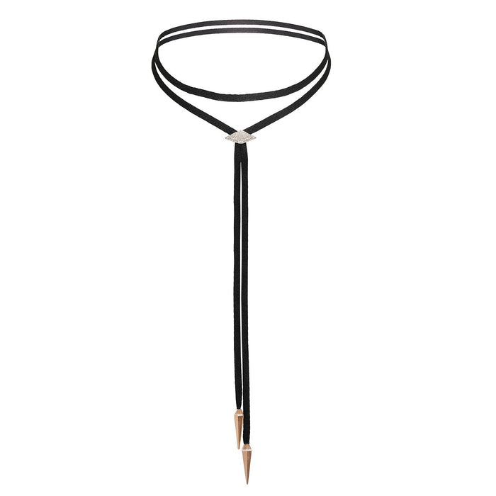 diane kordas Black Evil Eye White Diamond Bolo Necklace