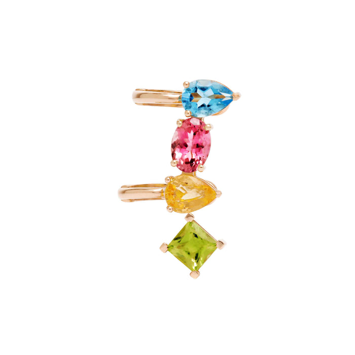 Diane Kordas Blue Topaz Tourmaline Peridot And Sapphire Ear Cuff