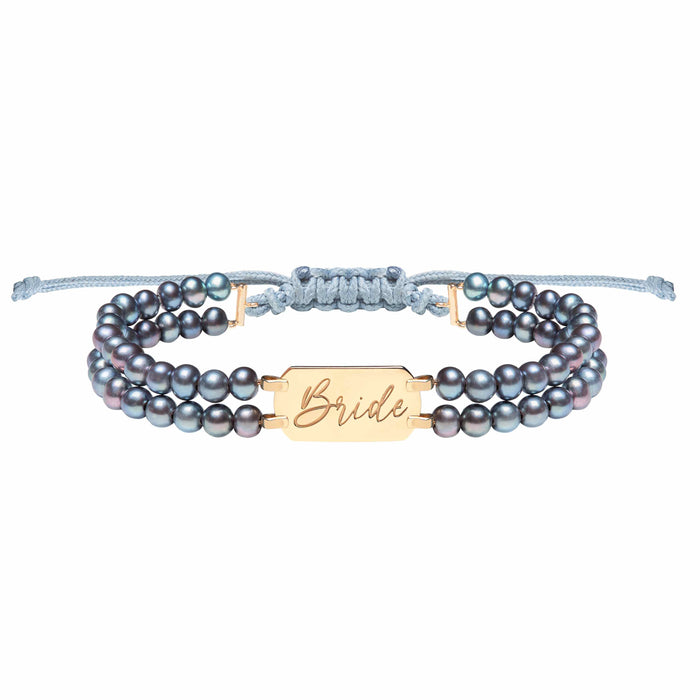 diane kordas Bride Grey Pearl Double Strand Bracelet