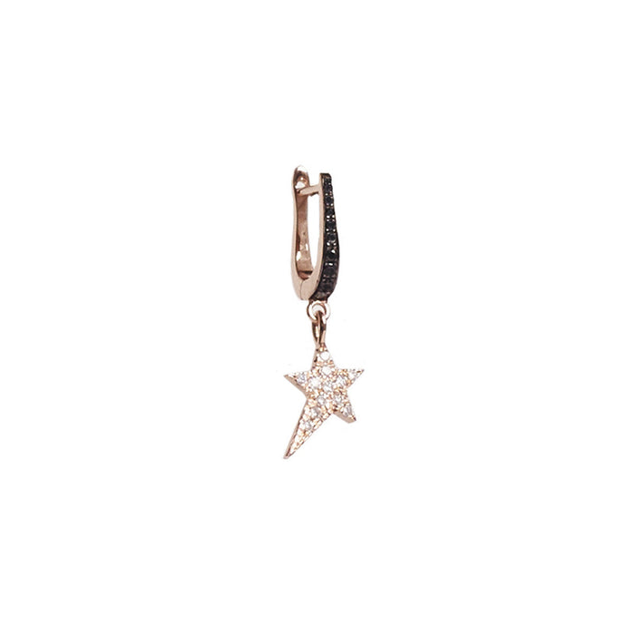Diane Kordas Cosmos Black Diamond Star Charm Earring