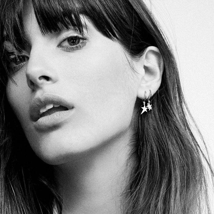 Diane Kordas Cosmos Black Diamond Star Charm Earring