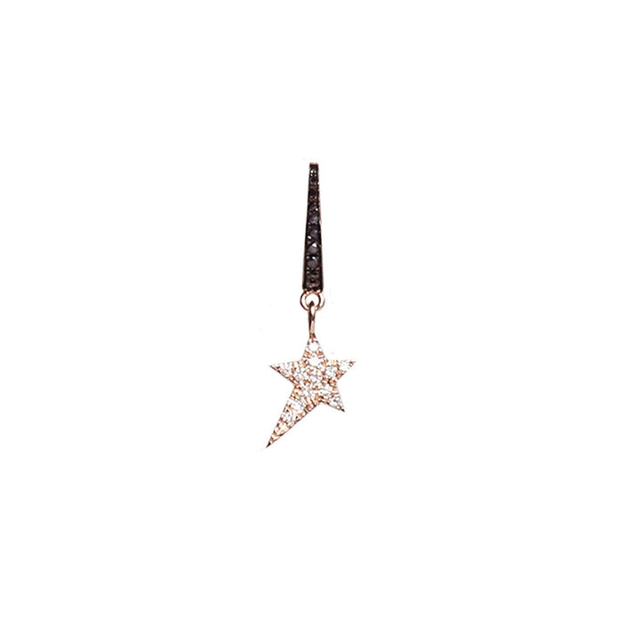 diane kordas Cosmos Black Diamond Star Charm Earring