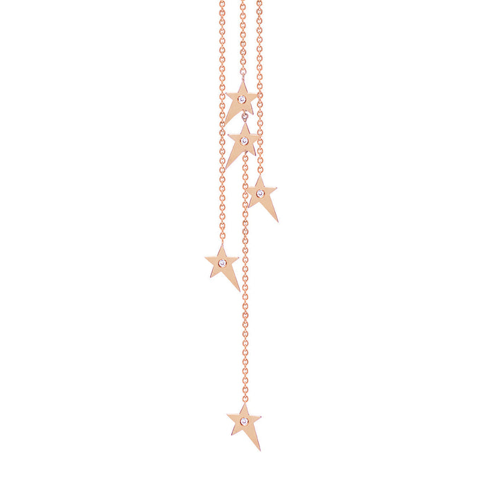 Diane Kordas Asymmetric Star Chain Earrings
