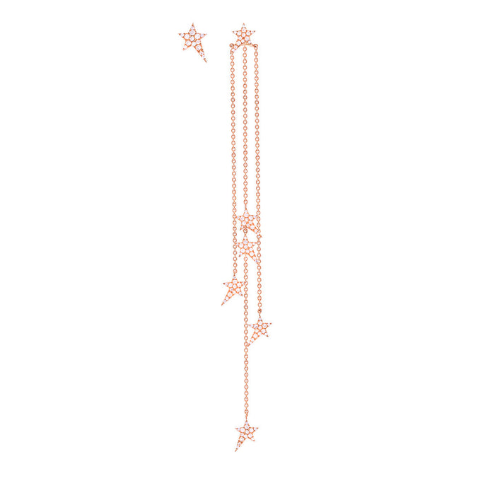 diane kordas Asymmetric Star Chain Earrings