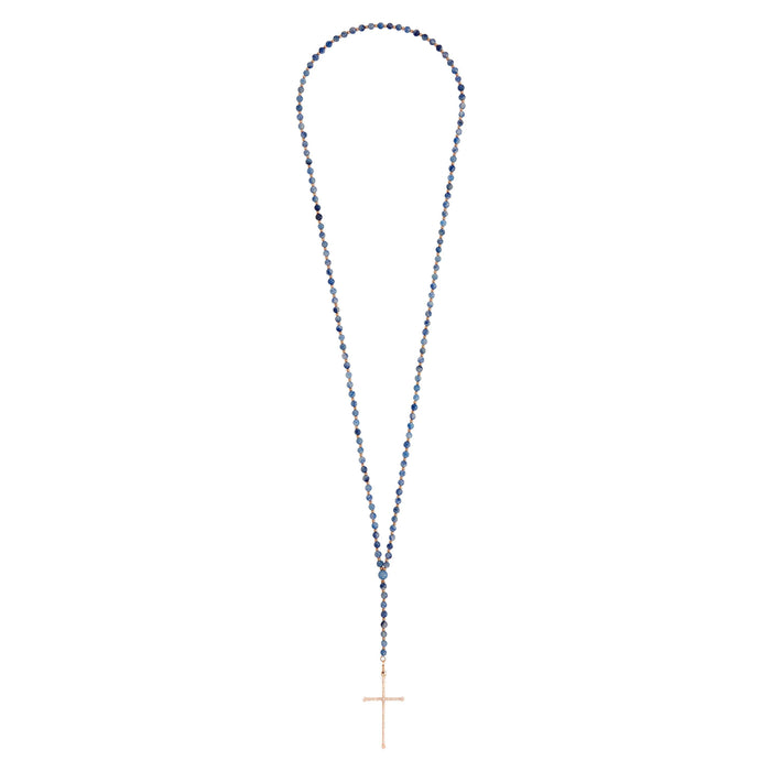 Diane Kordas Aventurine Cross Rosary Necklace