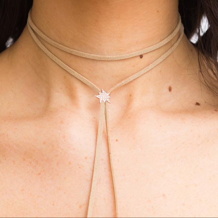 Diane Kordas Beige Explosion Bolo Necklace