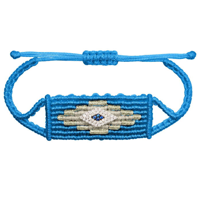 diane kordas Blue Evil Eye Woven Bracelet