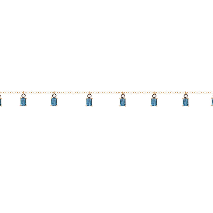Diane Kordas Blue Topaz Charm Necklace
