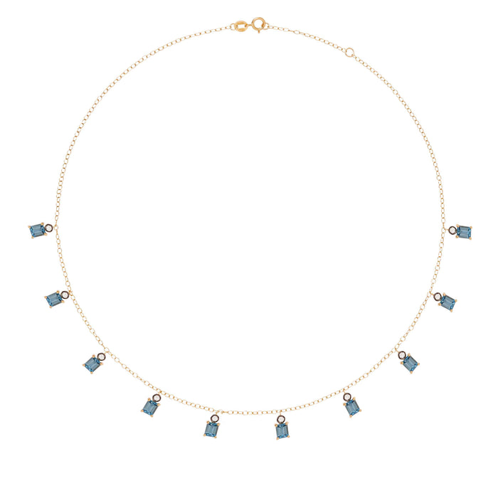 diane kordas Blue Topaz Charm Necklace
