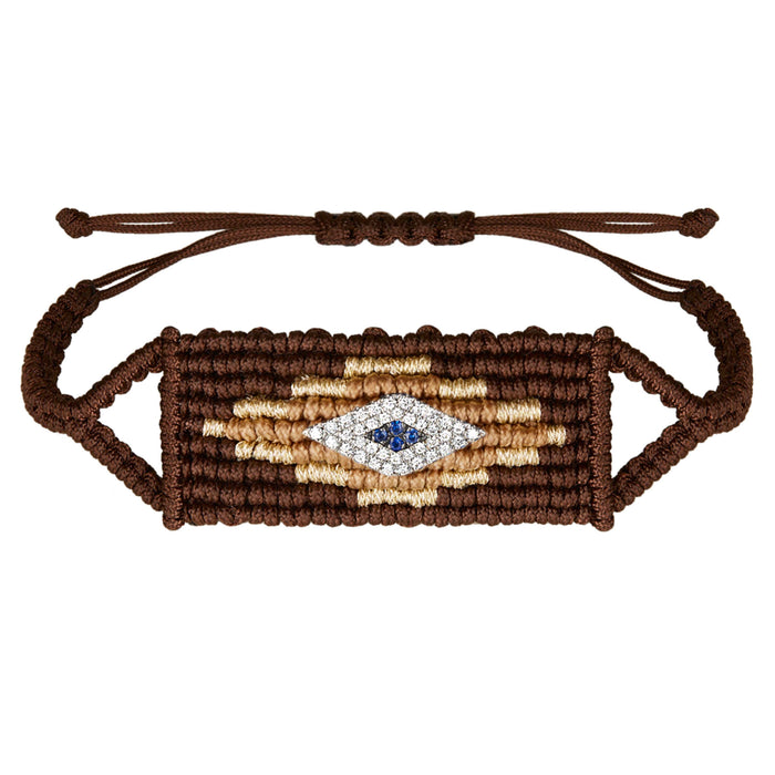 diane kordas Brown Evil Eye Woven Bracelet