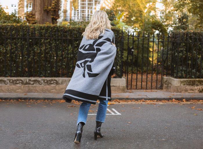 Diane Kordas Bull Blanket In Grey