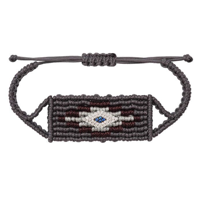diane kordas Dark Grey Evil Eye Woven Bracelet
