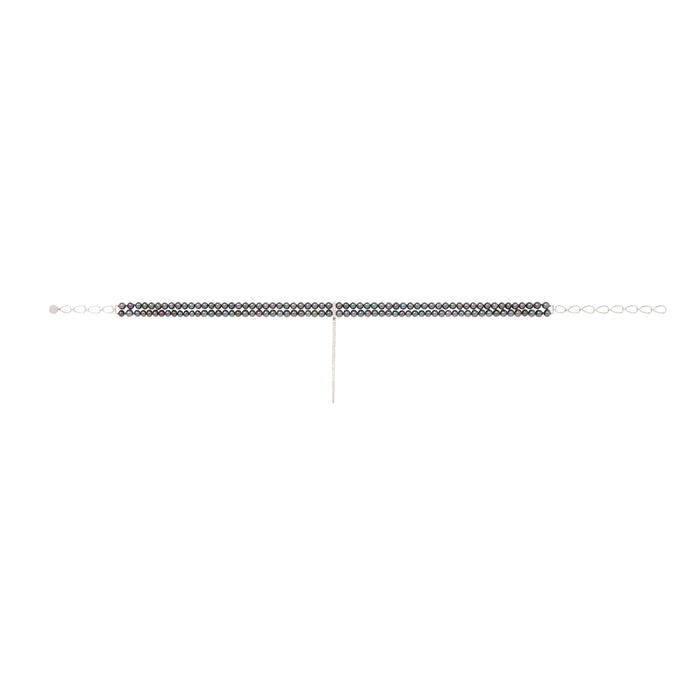Diane Kordas Diamond Bar Grey Pearl Choker