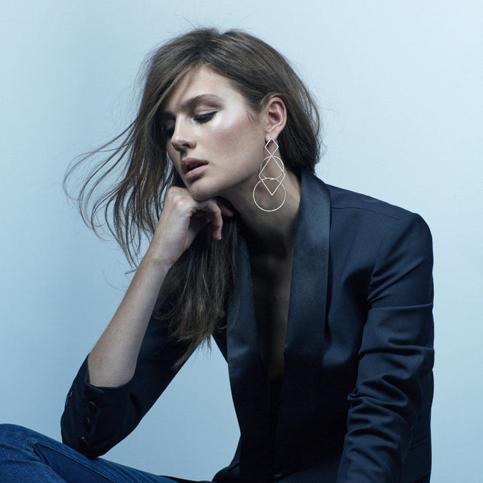 Diane Kordas Diamond Geometric Earrings