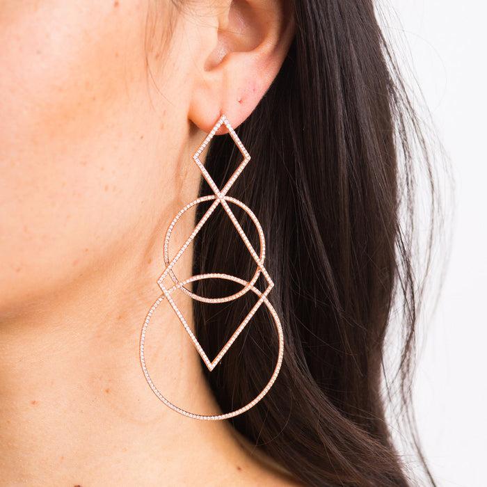 Diane Kordas Diamond Geometric Earrings