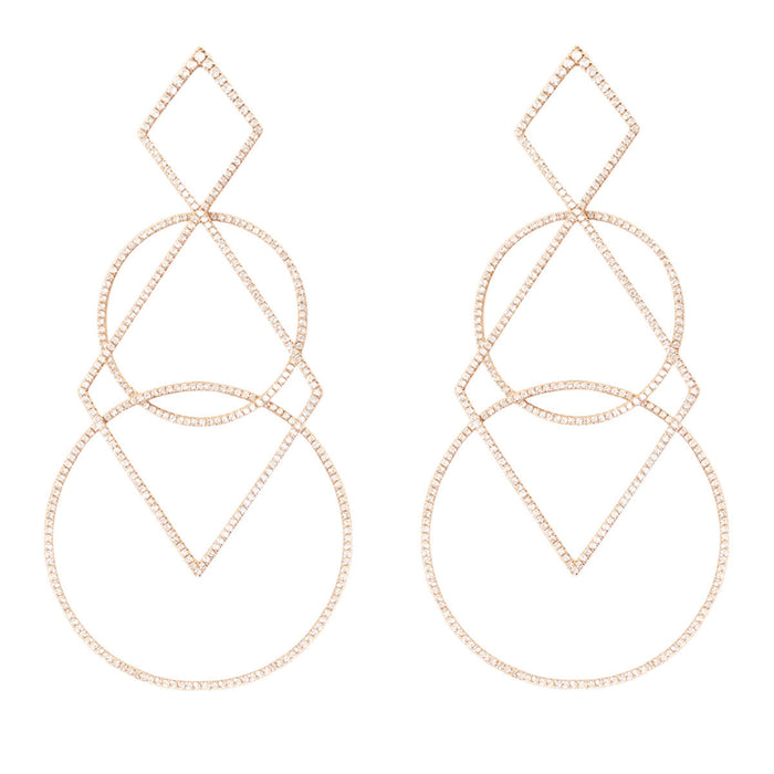 diane kordas Diamond Geometric Earrings