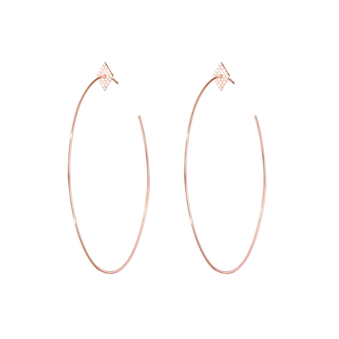 diane kordas Diamond Shape Hoop Earrings