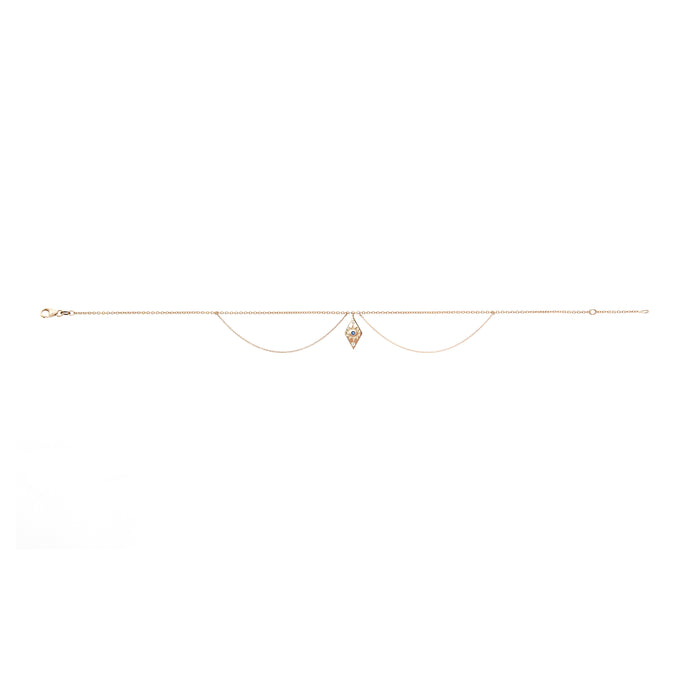 Diane Kordas Evil Eye Anklet With Blue Sapphire