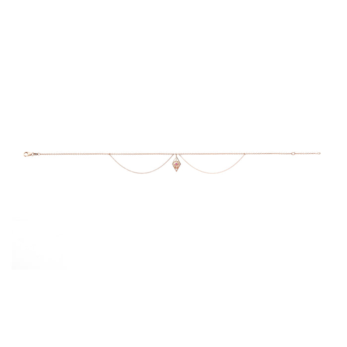 Diane Kordas Evil Eye Anklet With Pink Sapphire