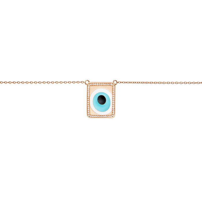 Diane Kordas Evil Eye Necklace With Diamond Border