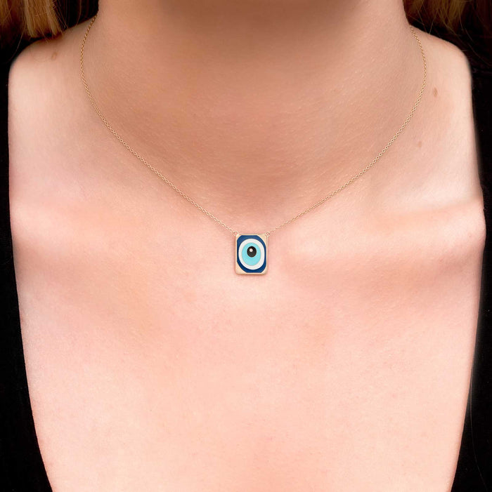 Diane Kordas Evil Eye Necklace With Single Diamond