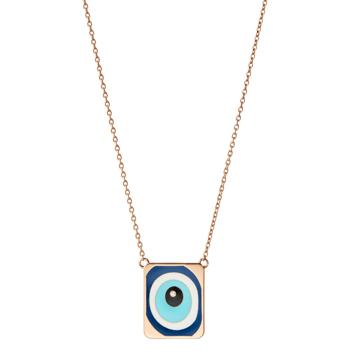diane kordas Evil Eye Necklace with Single Diamond