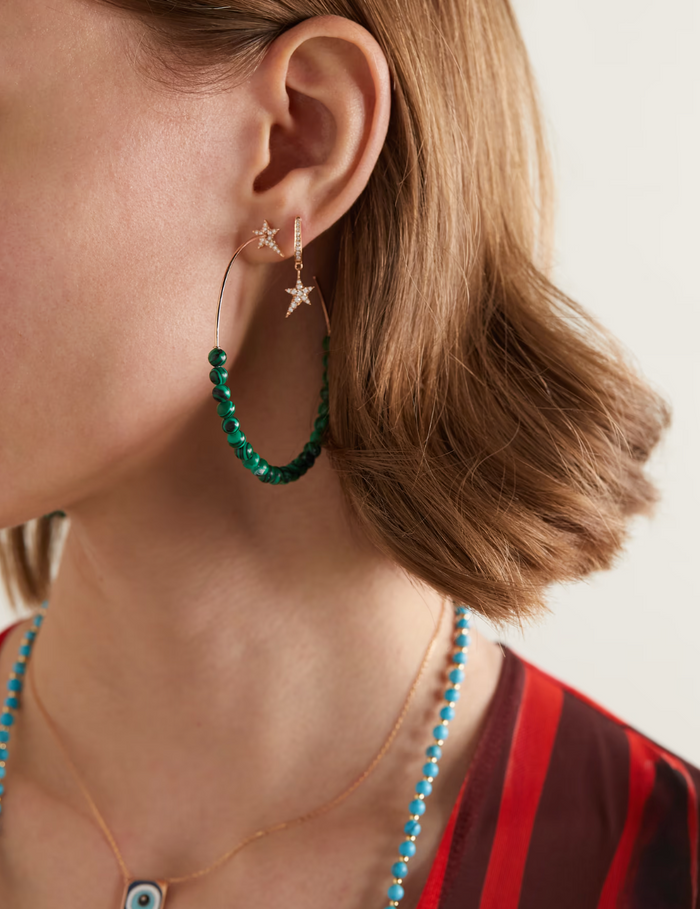 Diane Kordas Explosion Kunzite Hoop Earrings