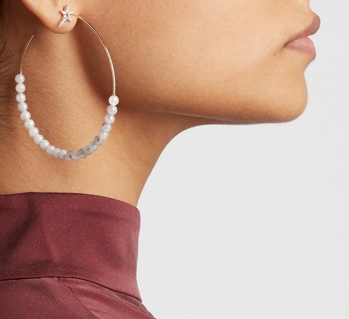 Diane Kordas Explosion Kunzite Hoop Earrings