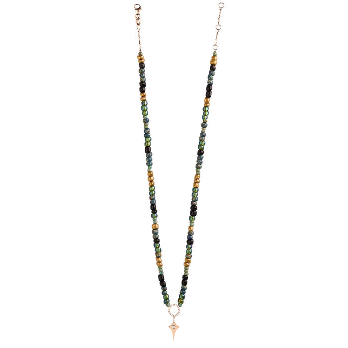 Diane Kordas Green Beaded Necklace