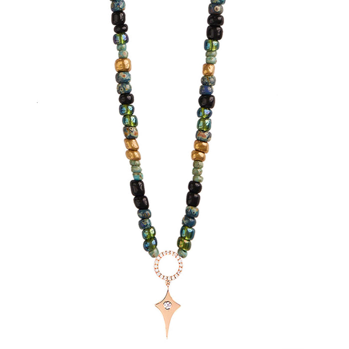 diane kordas Green Beaded Necklace