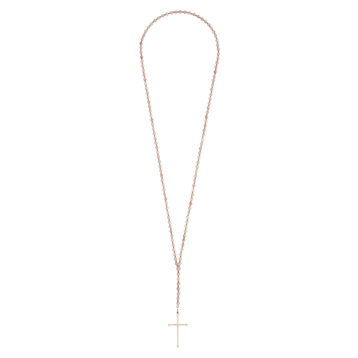 Diane Kordas Kunzite Cross Rosary Necklace