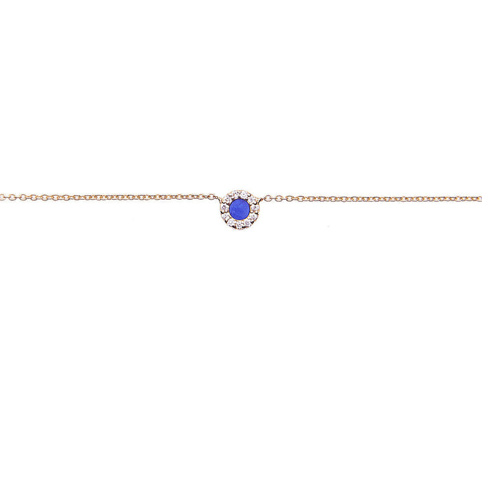 diane kordas Lapis Round Evil Eye Necklace