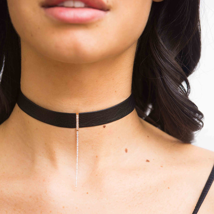 Diane Kordas Leather Bar Choker