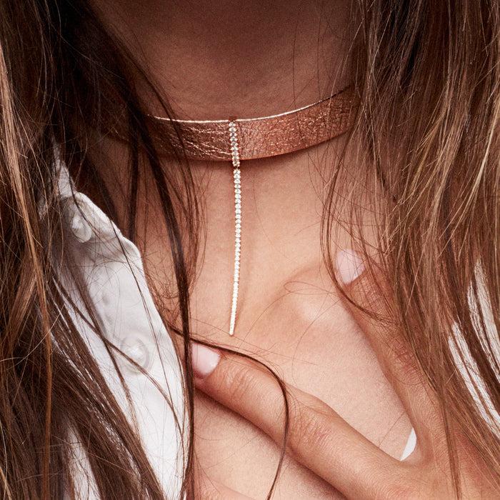 Diane Kordas Leather Bar Choker